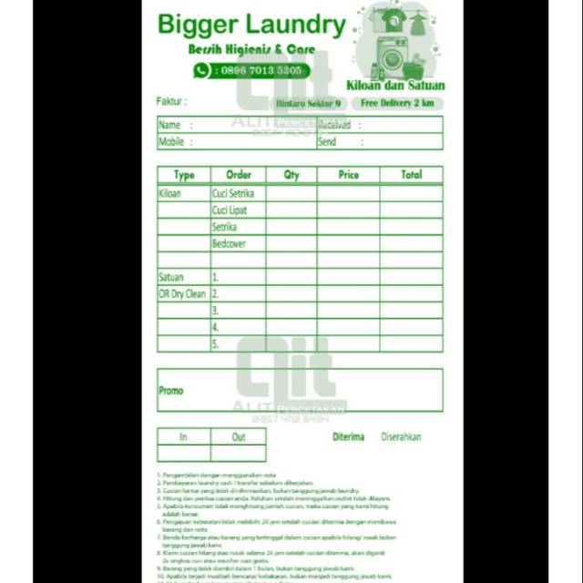 NOTA TOKO/LAUNDRY NOMORATOR