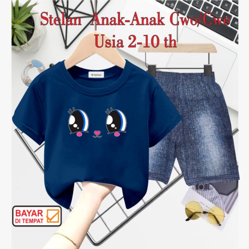 ((IB))SETELAN ANAK2 PEREMPUAN SEMI JEANS/MATA DIGITAL SABLON