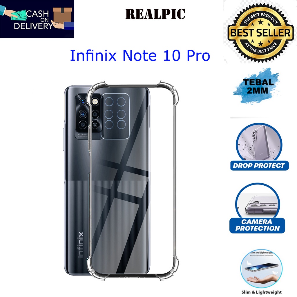 Case INFINIX NOTE 10 PRO Casing Clear HD KETEBALAN 2MM BENING TRANSPARAN TPU Premium Softcase