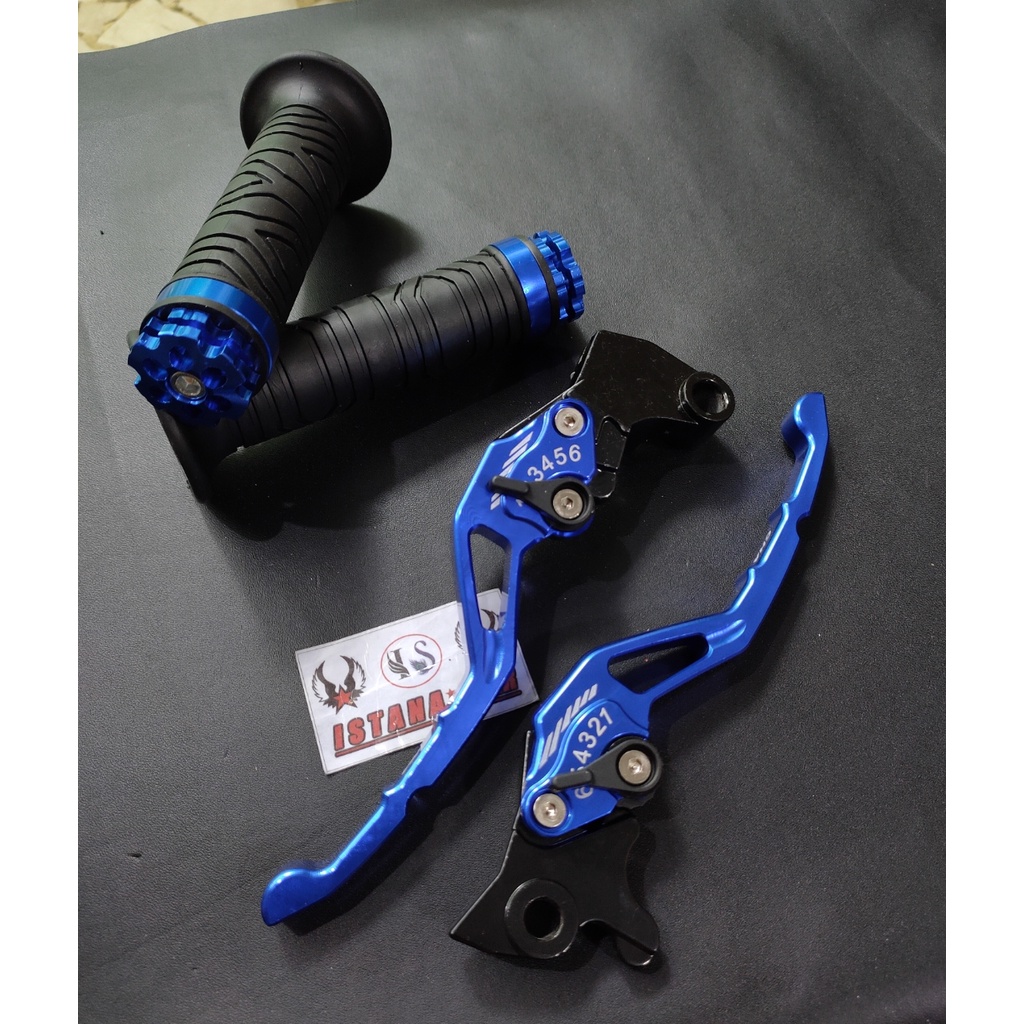 [PROMO] Handle REM dan KOPLING Stelan Variasi Motor FULL CNC Yamaha Vixion Old New RX King Scorpio Xabre R15 V3 New - BIRU HARGA 1 PAKET