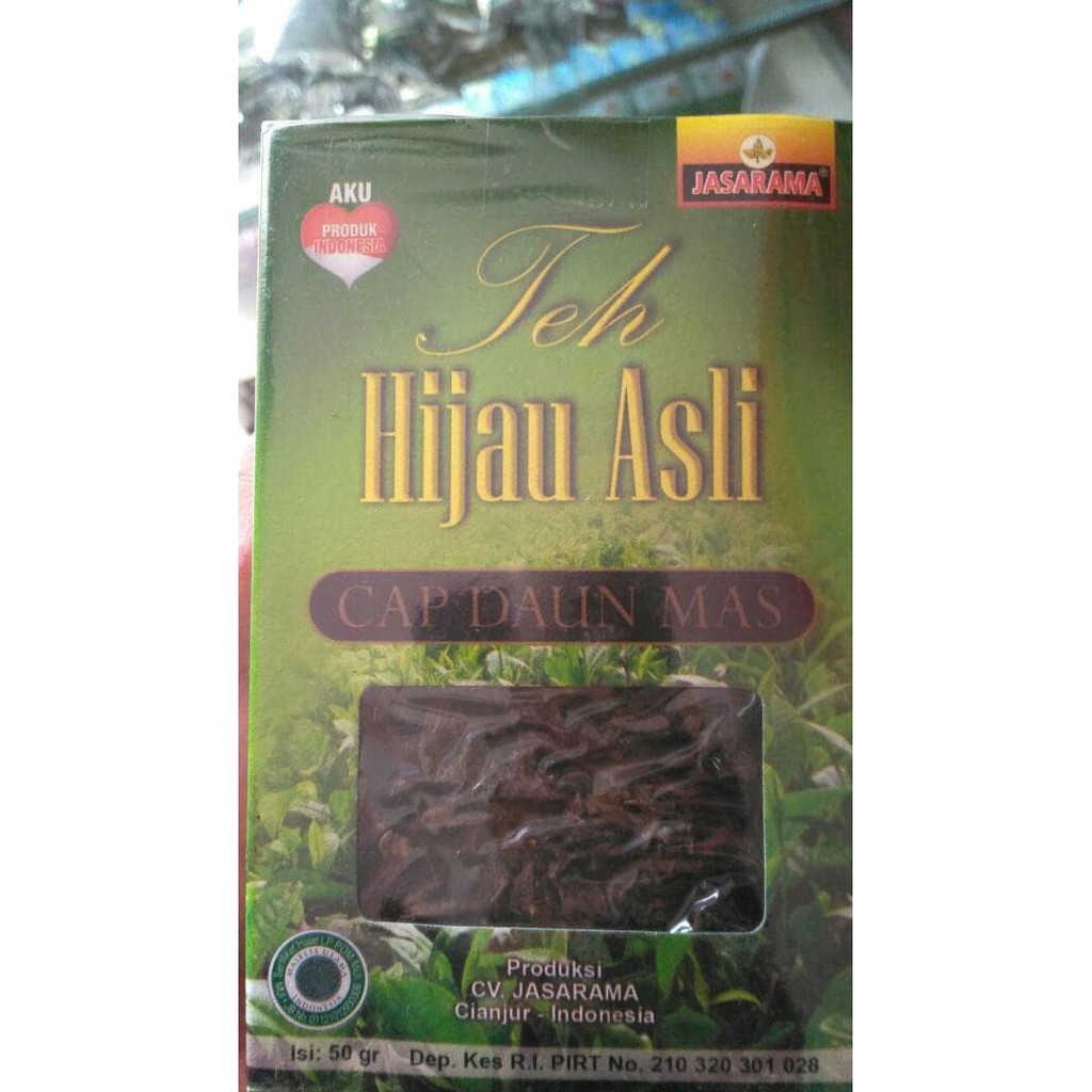 

Teh Hijau Asli 50Gram.Daun Teh Hijau Cap Daun Mas.