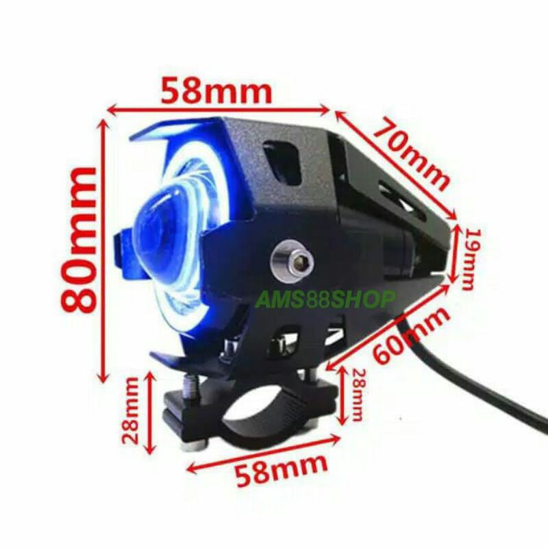 lampu tembak - lampu sorot angle eyes-devil eyes LED u7 cree transformer projector - projie motor