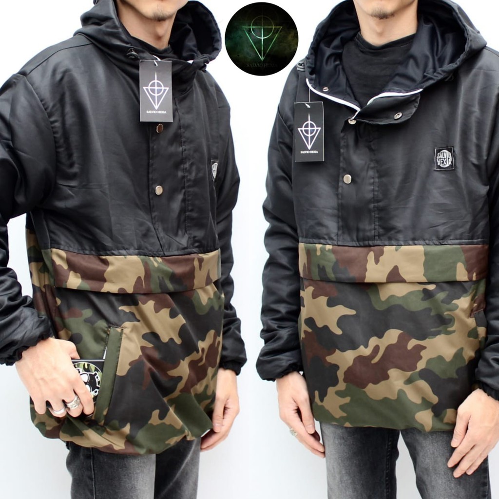 Jaket Parka Tracker Waterproof - Jaket Cagoule Camo Army Salvio Hexia