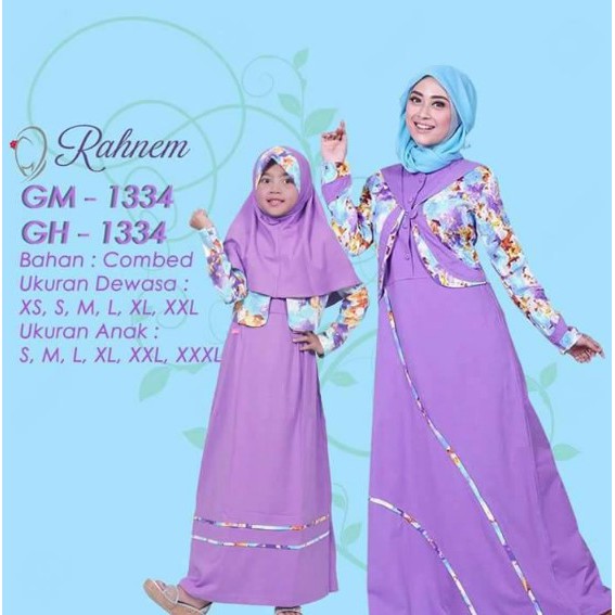 Rahnem Diskon s/d 30% - Gamis GM 1334 & Couple Sarimbit Pasangan Ibu Anak