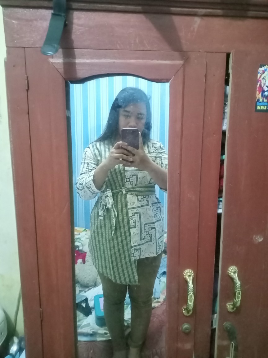 Batik Wanita Asj Sa Hrb026 Kenongo Kemeja Tosca Pendek