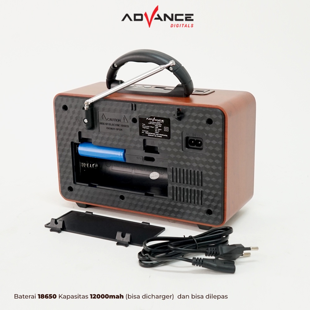 Advance Digitals RBS-856 Speaker Bluetooth Model Radio Tua Clasic Dengan Led