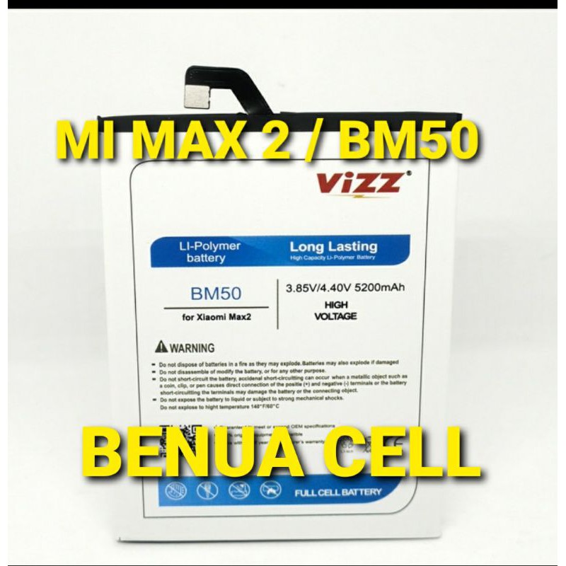 BATRE BATERAI BATEREI VIZZ - VIZZ DOBEL POWER XIAOMI MI MAX 2 BM50