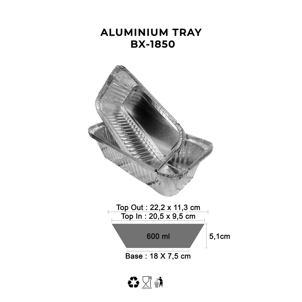 ALUMINIUM TRAY BX-1850 - WADAH MAKANAN TRAY - BX 1850