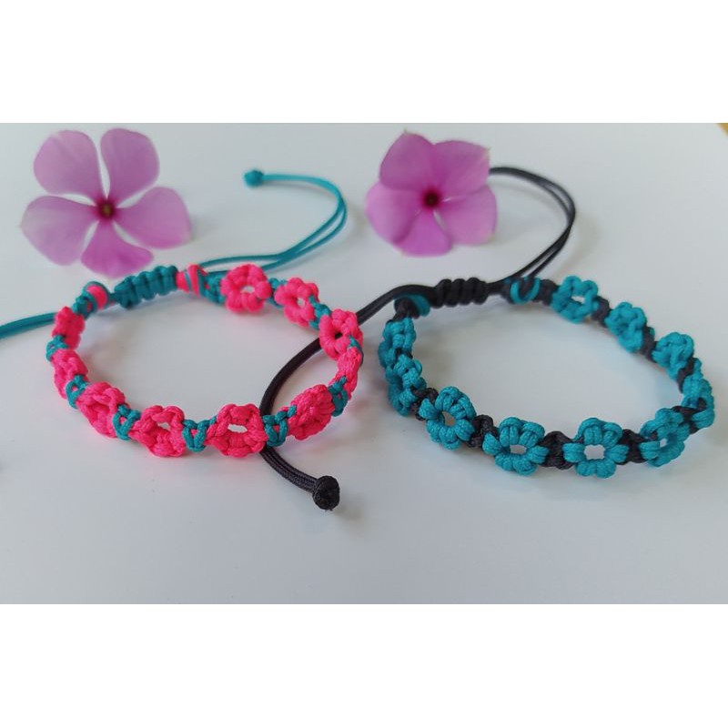 DIY Gelang Bracelet Bunga Rajut Untuk Wanita