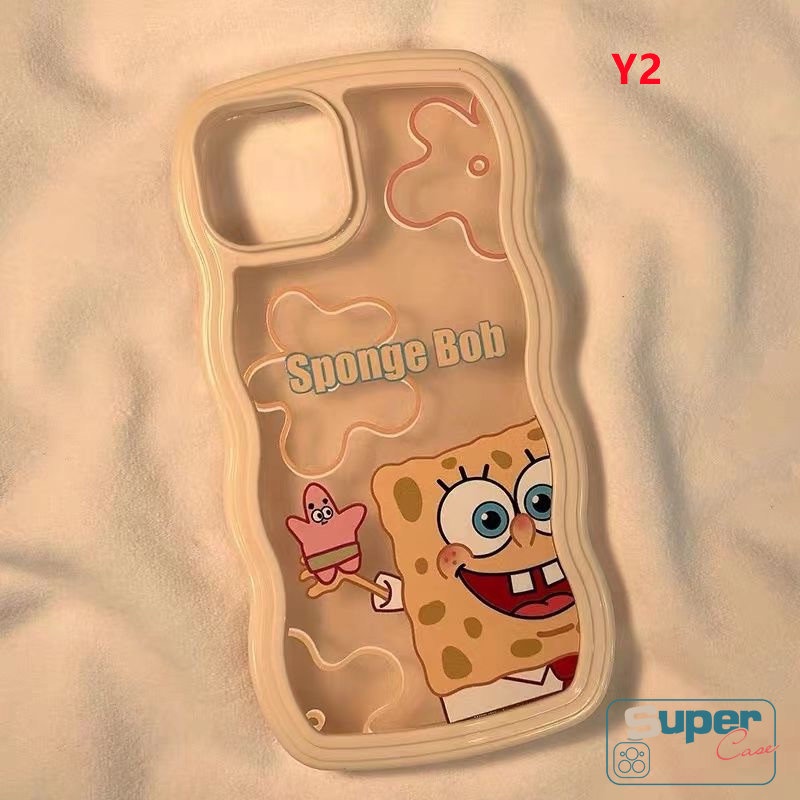 Couple Wavy Edge Case Realme C55 C15 C35 C21Y C25Y C25s C25 C11 2021 C12 C20 C3 6i 5i C20A C11 2020 5 5s C1 Kartun Patrick Star SpongeBob Soft TPU Penutup Belakang Shockproof