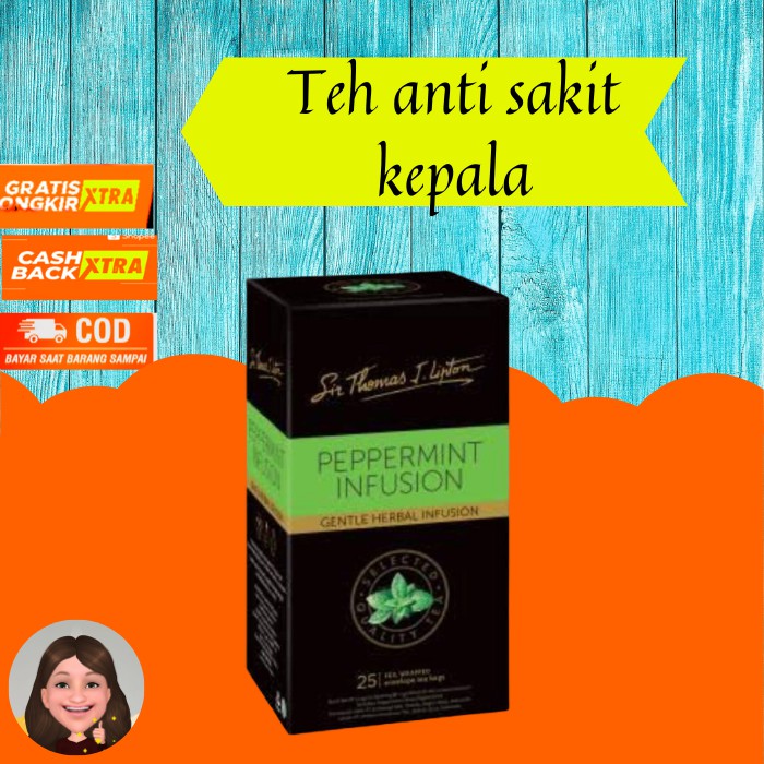 Teh Lipton Peppermint  Infusion Stl 25 bag x 1.5gr Teh Daun Mint