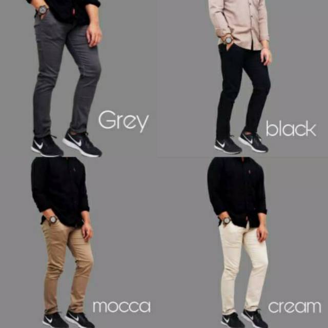 Celana Chino Panjang Pria Zaraman Chinos Cowok Cinos Stretch Melar Ngaret NR_Outfit Official COD