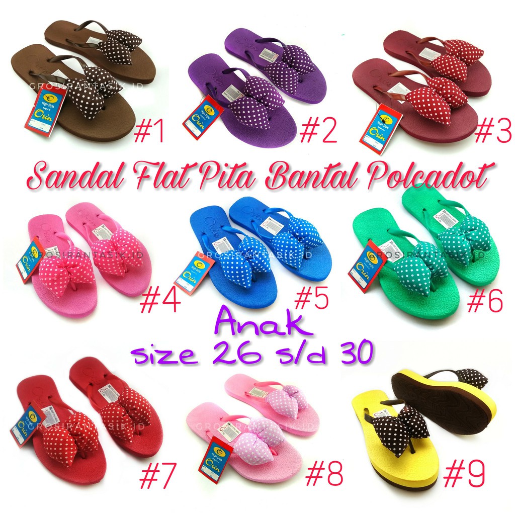  Sandal  Jepit Trepes  Flat ORIN Anak 26 30 Model  Pita Bantal 