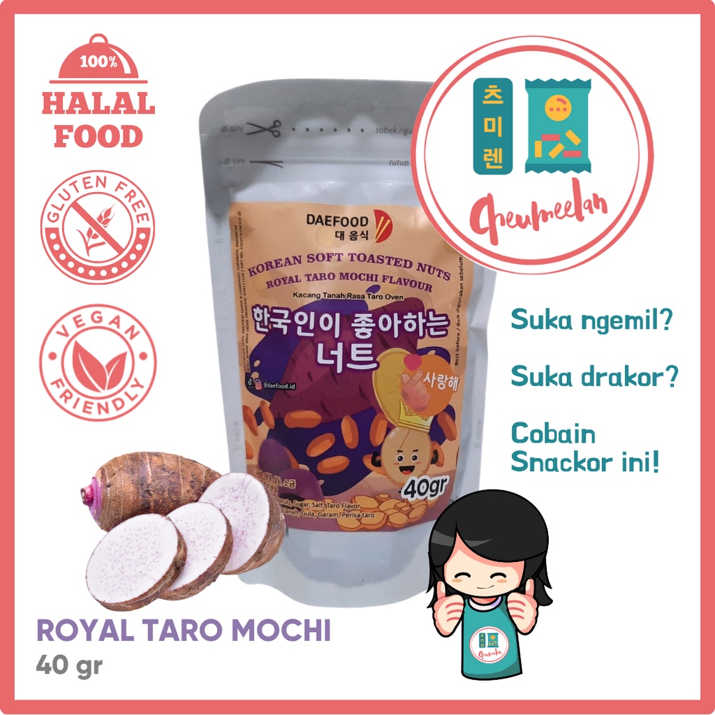 

Snack Korea Kacang DAEFOOD Toasted Nuts Royal Taro Mochi Nagih 40gr