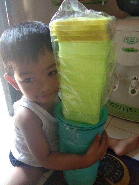 Cpm Tifany Storage Set Of 4 Pcs Hijau Lemon/ Toples Plastik/ Toples Kerupuk