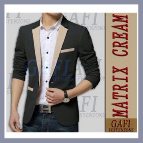 Jas Pria-Jas Formal-Jas Nikah-Jas Resmi-Jas Wisuda-Blezer Pria-Blazer Pria Matrix Cream