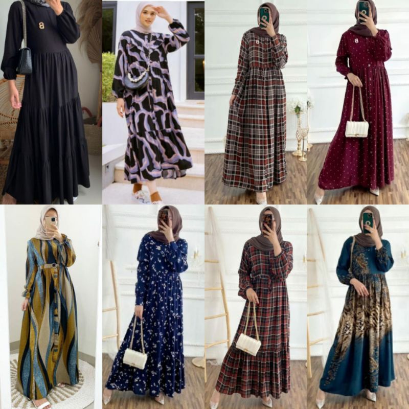 GAMIS RAYON VISCOSE HOMEDRESS BUSUI BEST SELLER / GAMIS MUSLIM BUSUI MOTIF TERBARU