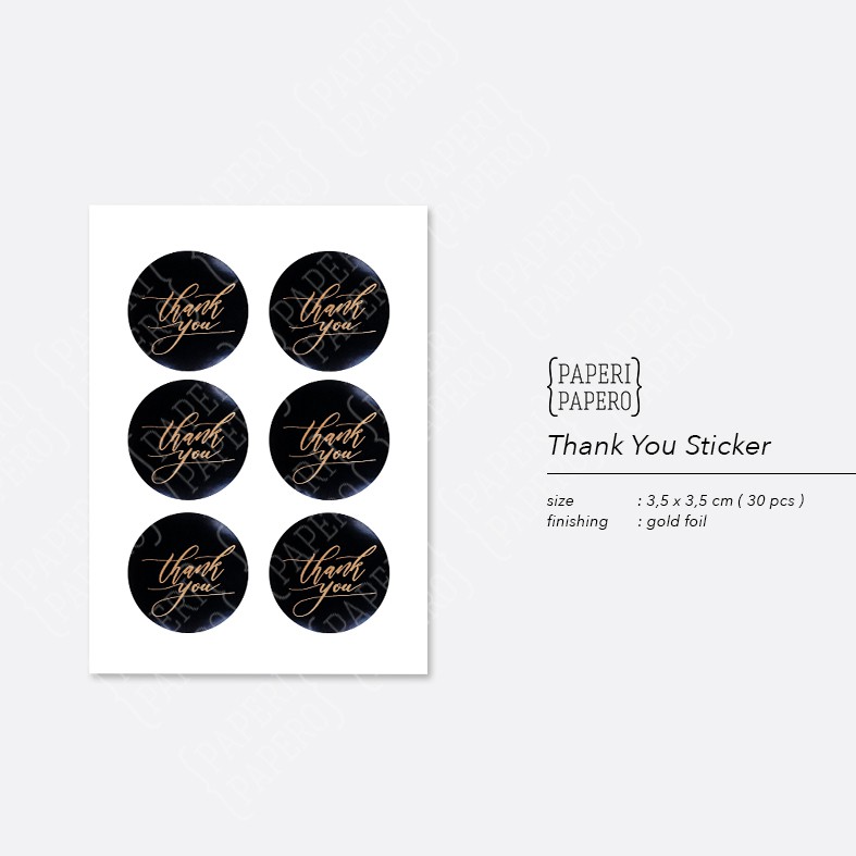 

Thank You Sticker - Stiker Segel Tempel Hitam Black (30 pcs)