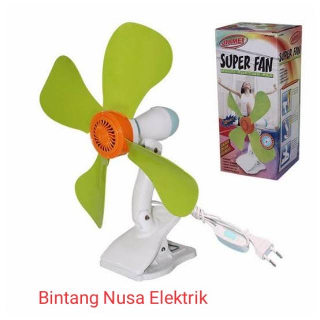 Jiamei JM-389 Super Fan/Mini Fan Japit/Mini Fan Jepit/Mini Fan Duduk/Mini Fan Tembok/Mini Clip Fan/Mini Wall Fan/Mini Desk Fan 18 Watt