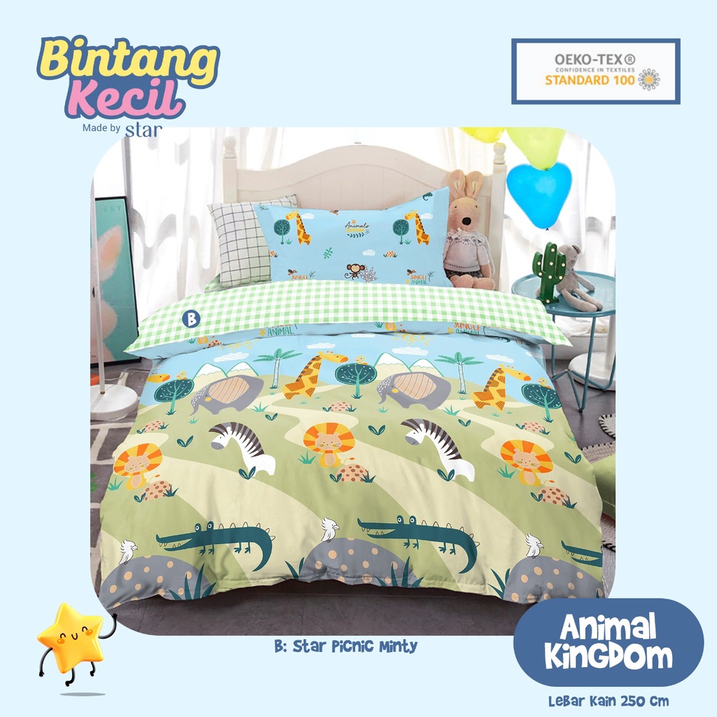 KAIN SPREI METERAN KATUN CVC MOTIF ANIMAL KINGDOM