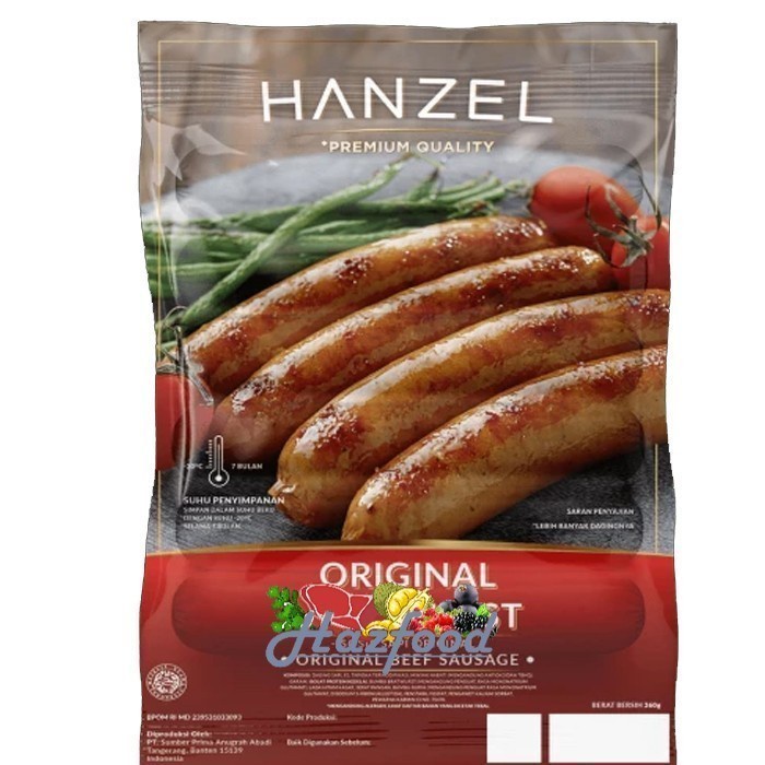 

Sosis sapi Hanzel Bratwurst Original 360gr