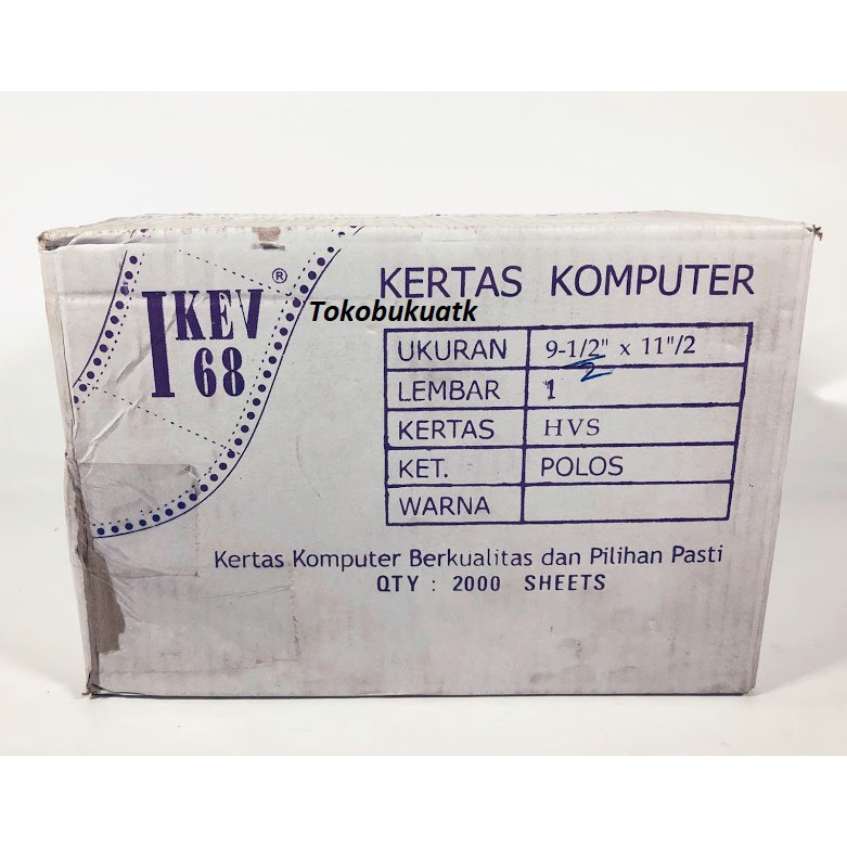 

Kertas Continuos Form Bagi 4- Rangkap 1- Kertas Wartel