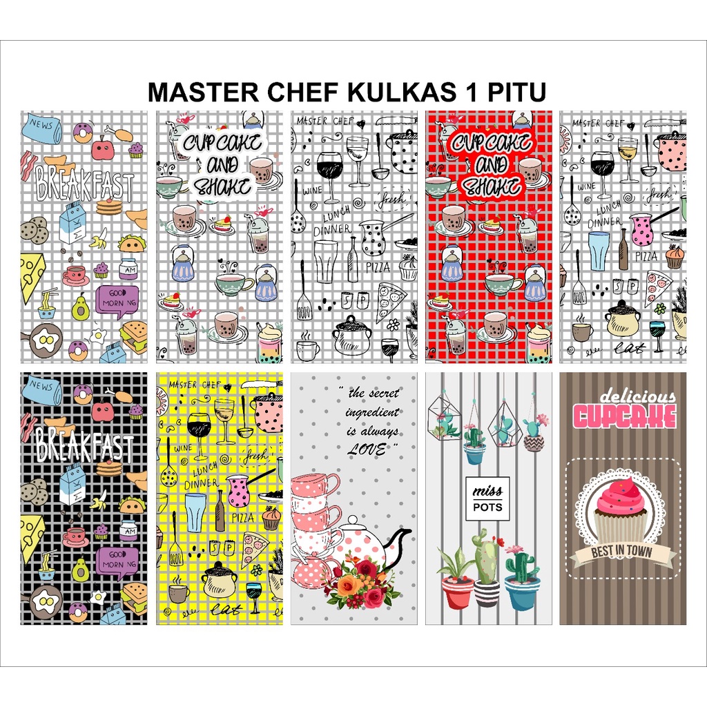 STICKER KULKAS 1 PINTU DAN 2 PINTU MASTERCHEF