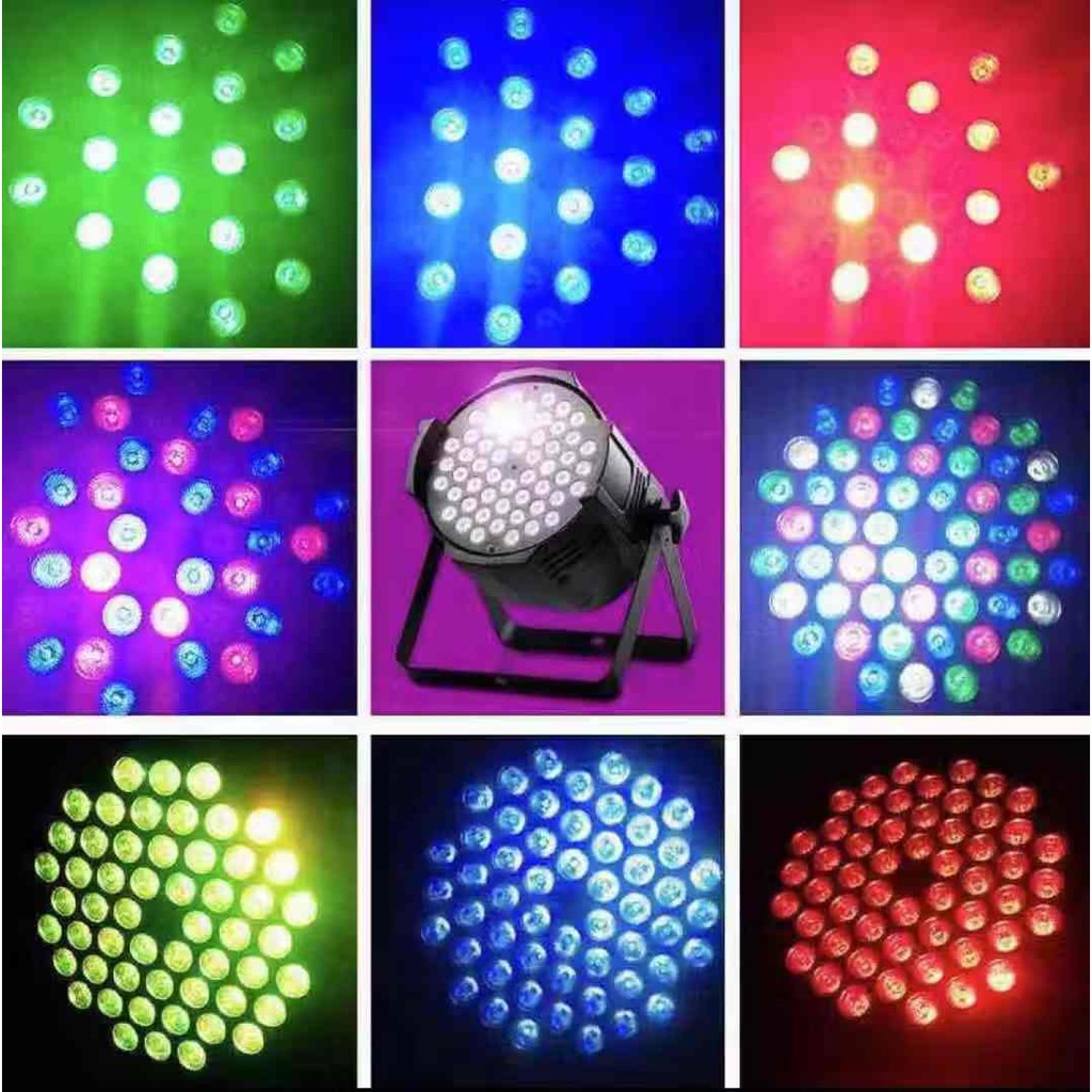 Besar Plastik Flat Tahap Par Cahaya / LED PAR 54W RGB Lampu Sorot ukuran besar