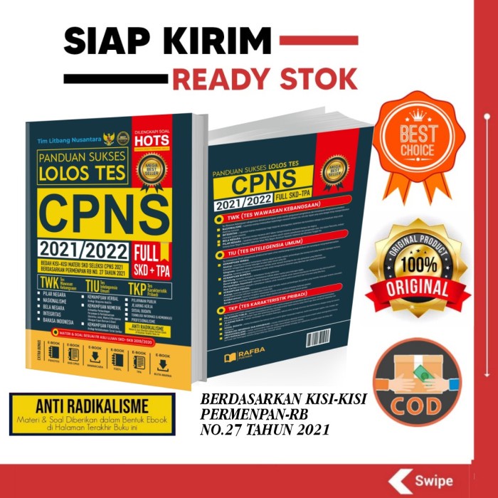 

DISKON HARGA BUKU PANDUAN SUKSES LOLOS TES CPNS TERBARU DAN TERUPDATE 2021 KPL063