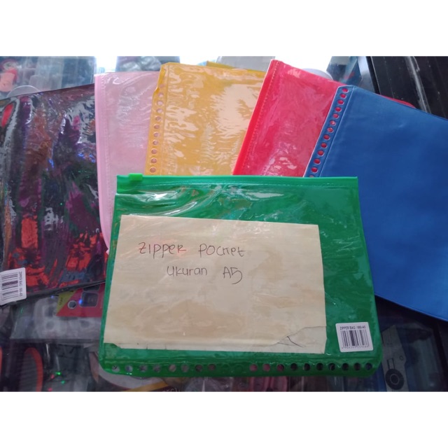 

Zipper pocket a5 warna warni