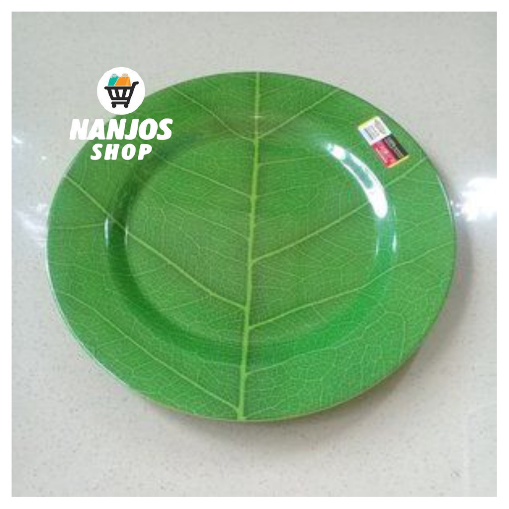 Golden Dragon Piring Makan Nasi Mie Melamin Motif Daun 10 Inci P0210D