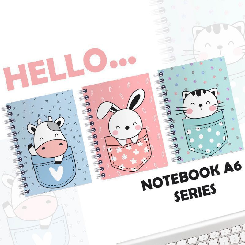 

NOTEBOOK MIMI/NOTEBOOK A6/BUKU CATATAN/NOTEBOOK AESTETIK/KOTAK/POLOS/GARIS/TITIK