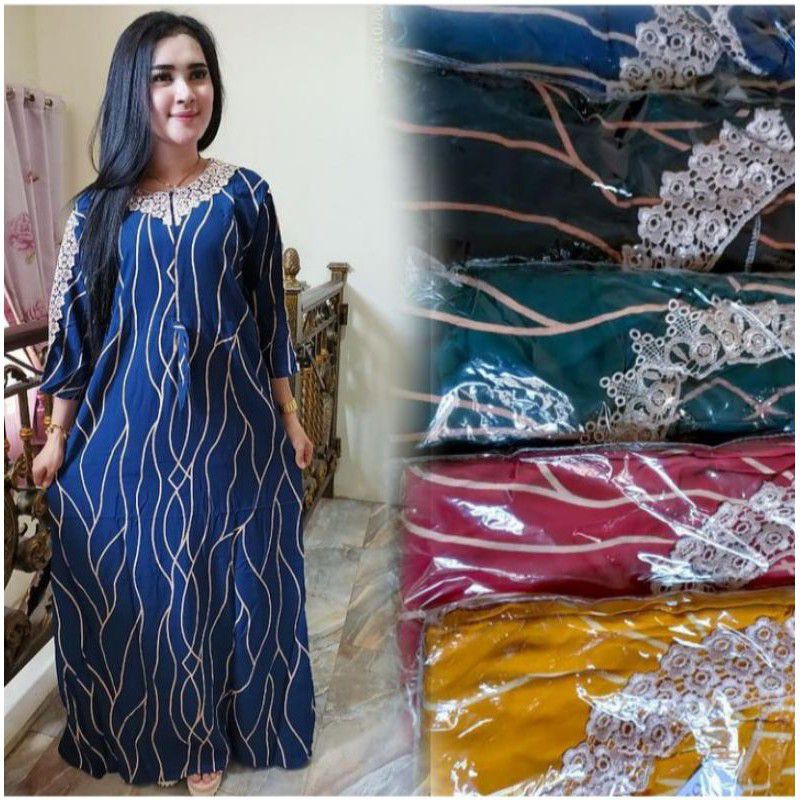 Daster Arab Motif Akar//Longdres Renda Terlaris Pakaian wanita Bhusui Tali serut