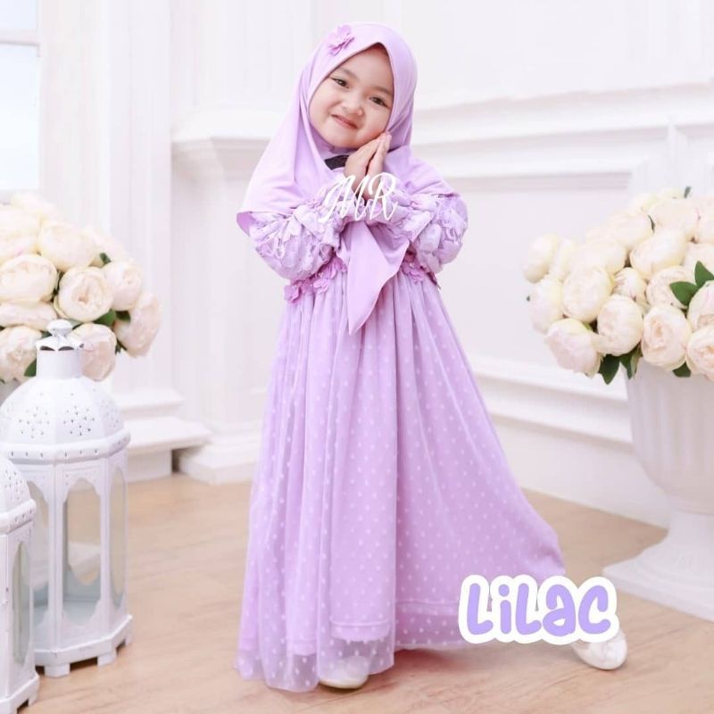 SYARI DITYA KID ANAK, BRUKAT TILE MOSCREPE, GAMIS HIJAB MUSLIM, MAXY DRESS