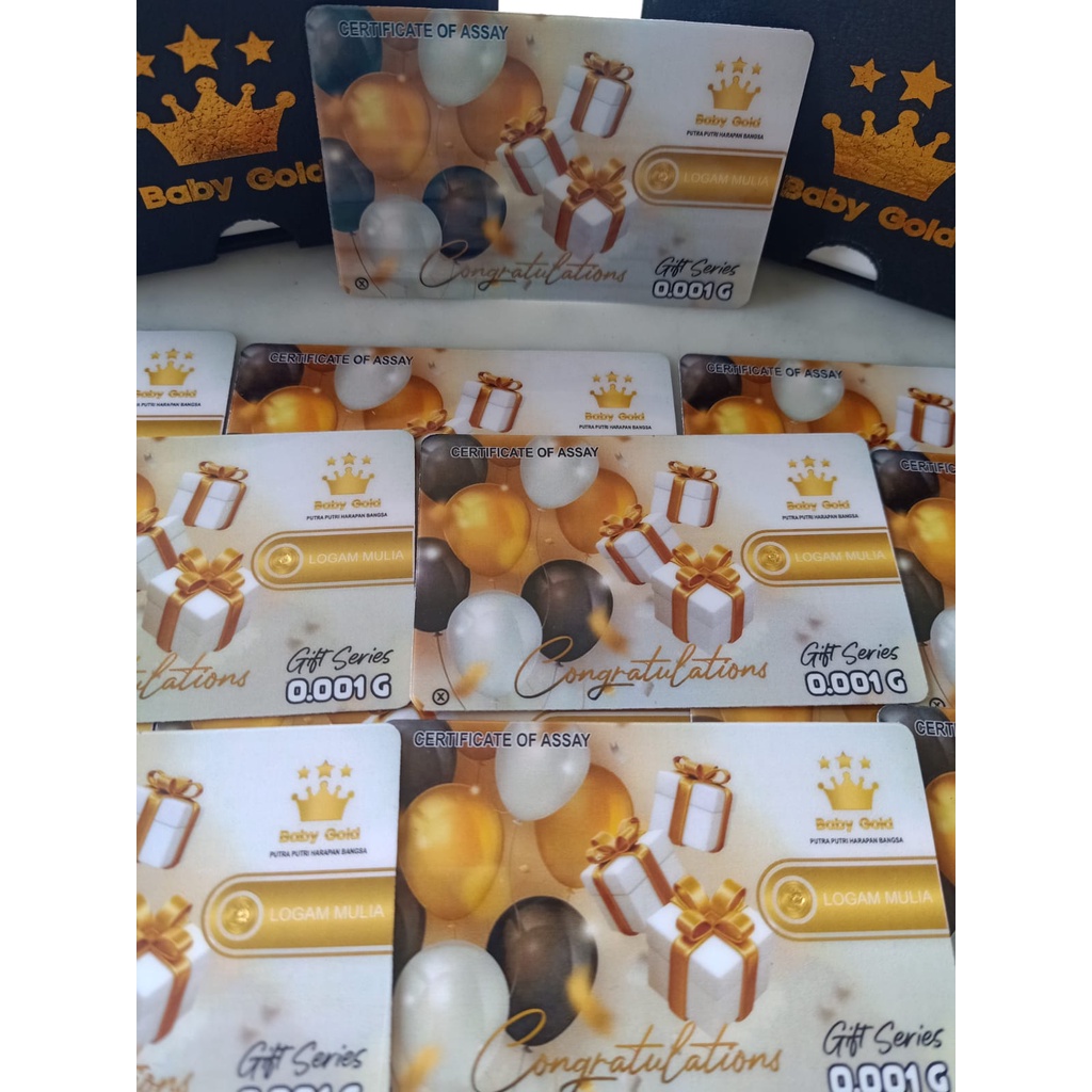 BABY GOLD GIFT SERIES 0.001 /0.002 / 0.005 GRAM EMAS MINI LOGAM MULIA