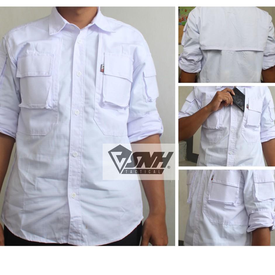 【LKL】 Kemeja 511 Panjang / Kemeja Outdor / Kemeja PDL [Putih]