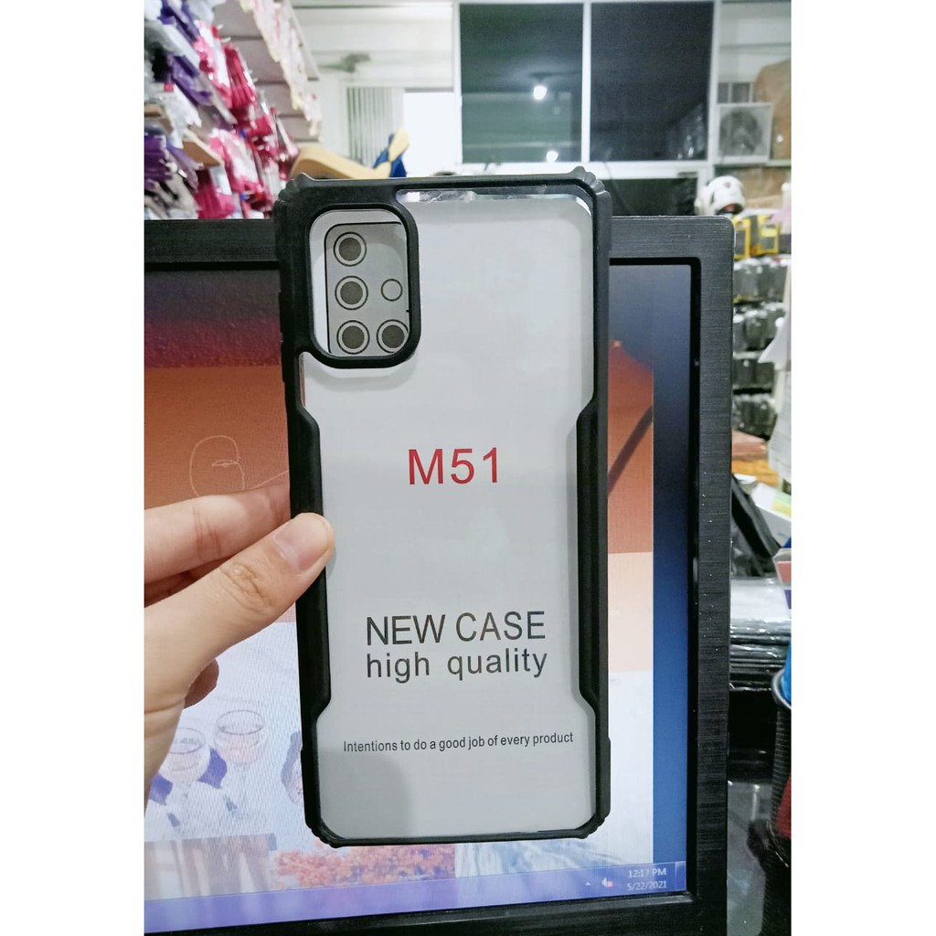 Anti Shocking Samsung M20/M30/M32/M52 5G/M62/M23 5G/M33 5G/M51/S23/S23 PLUS/S23 ULTRA Hardcase Mika List Hitam Acrylic Case