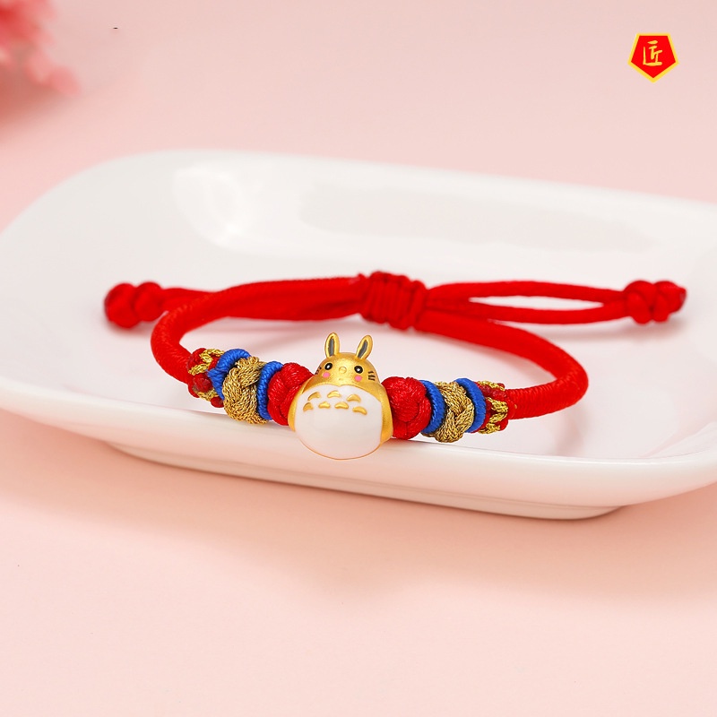 [Ready Stock]Gold Cute Cartoon Kitten Lucky Beads Bracelet