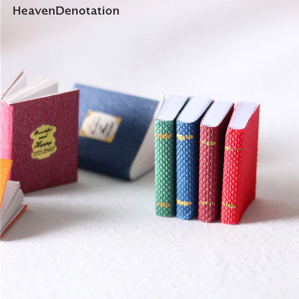 (Heavendenotation) 4pcs / Set Miniatur Buku Skala 1: 12 Untuk Aksesoris Rumah Boneka 2021