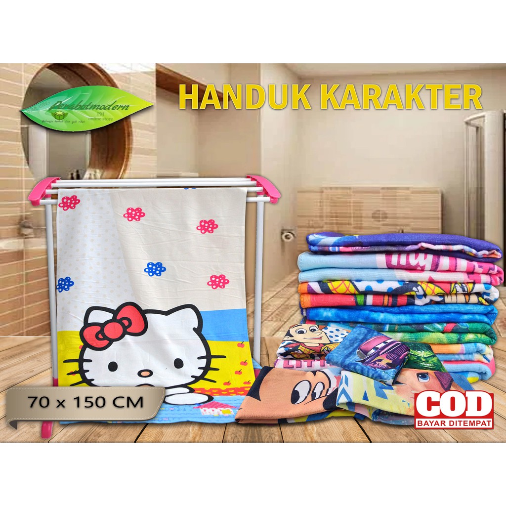 Handuk Karakter 70x145cm / Handuk Mandi Karakter / handuk kimono kemben kepala keramas mandi berenang pantai