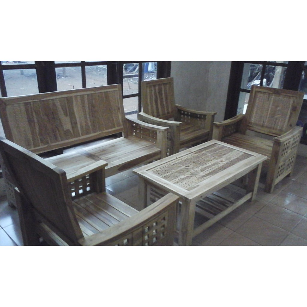 Set Meja Kursi Tamu Mentahan Jati Jepara