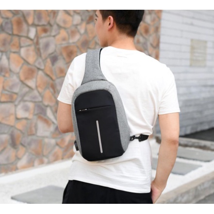 [ ELGANO ] -Tas Selempang Anti Maling With USB Charger Slempang &amp; Sling Bag PREMIUM QUALITY -FAS 237