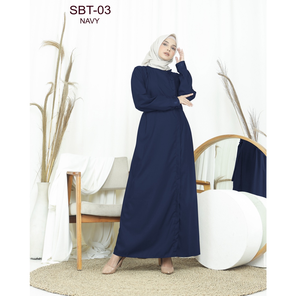 SABEEQA Gamis toyobo seragam Baju Kerja Polos navy benhur Kekinian Alae Fashion