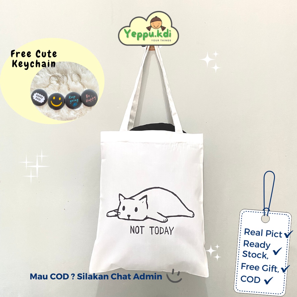 Tas Bahu Kanvas Printing Kartun (Produk Lokal) - TB05 Tas Bahu Totebag Kendari