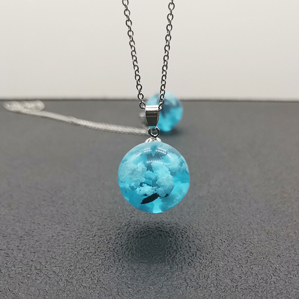 Hu Hu Hu Hu Hu Alat Bantu Pasang Kacamata♡ Kalung Rantai Dengan Liontin Bentuk Bulat / Bulan / Langit Biru / Awan / Elang Untuk Wanita
