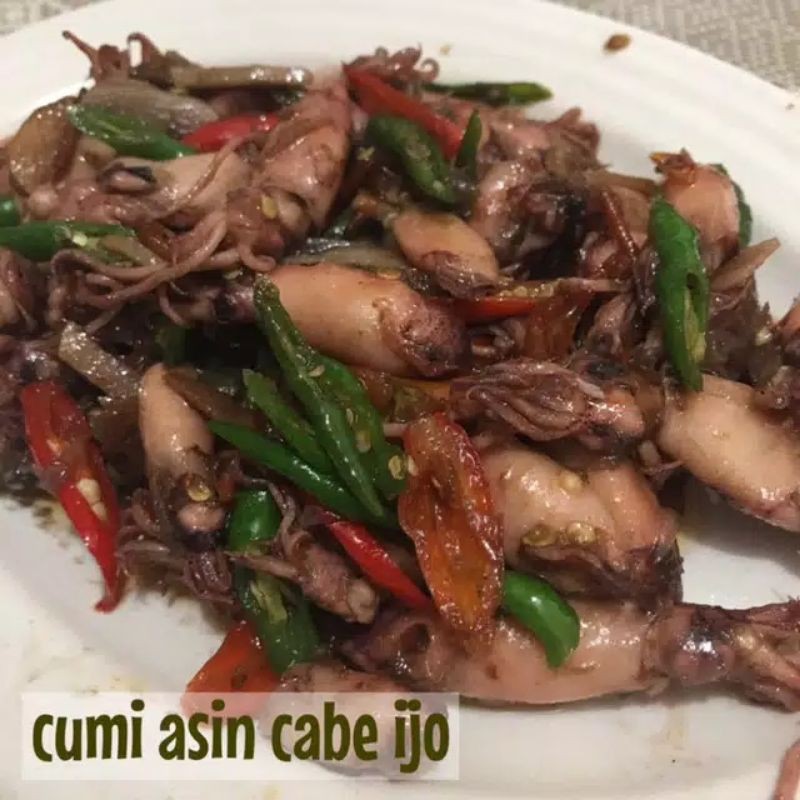 

Cumi Asin Cabe Ijo Ready To Eat - Catering Rumahan - Catering Harian