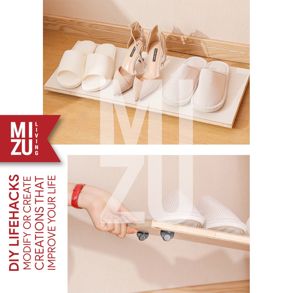 MIZU HOIRU 4PCS Roda Tempel Stick On Furniture Storage Caster Wheels