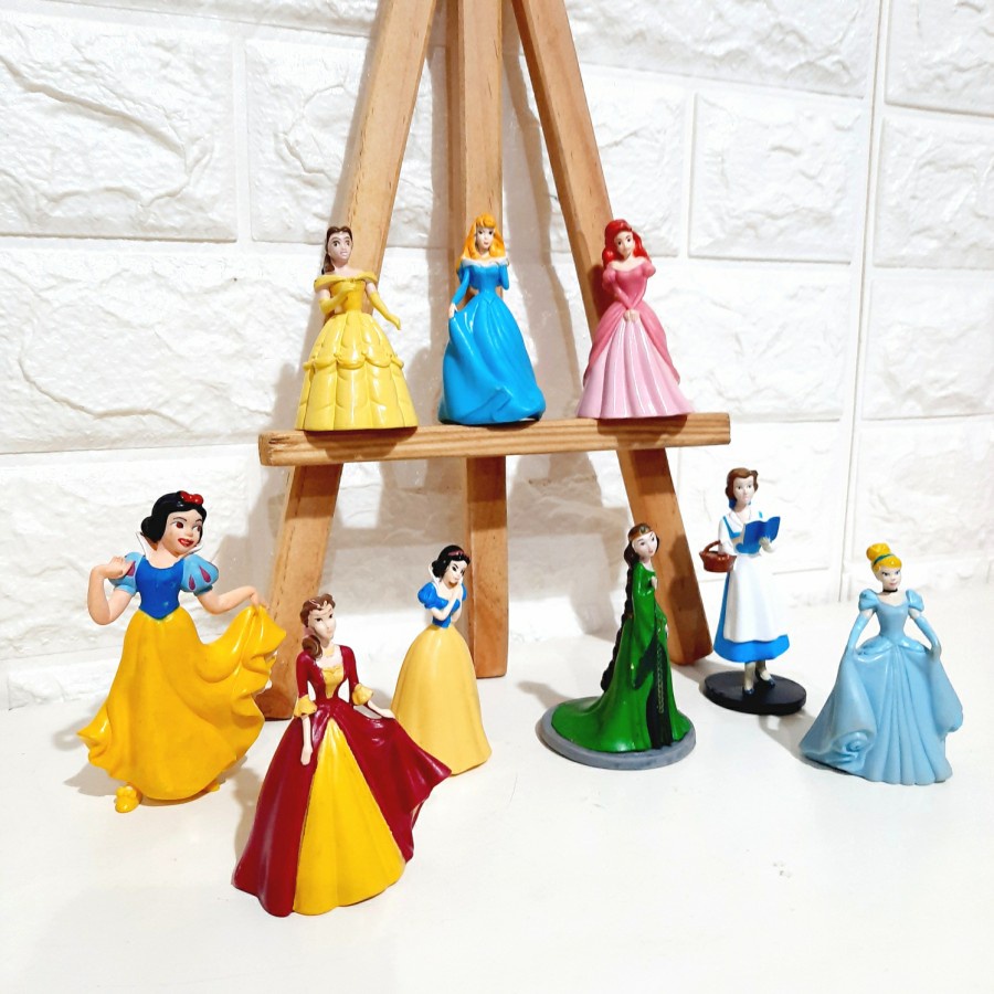 Disney Princess set 9 Action Figure Anak Kado Murah Cake Topper Anak