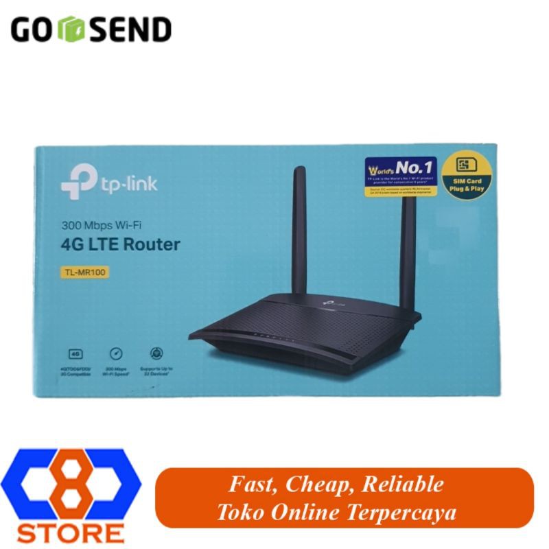 TPLINK MR100 TL-MR100 4G MODEM ROUTER 2 ANTENA 1 LAN 1 WAN RESMI