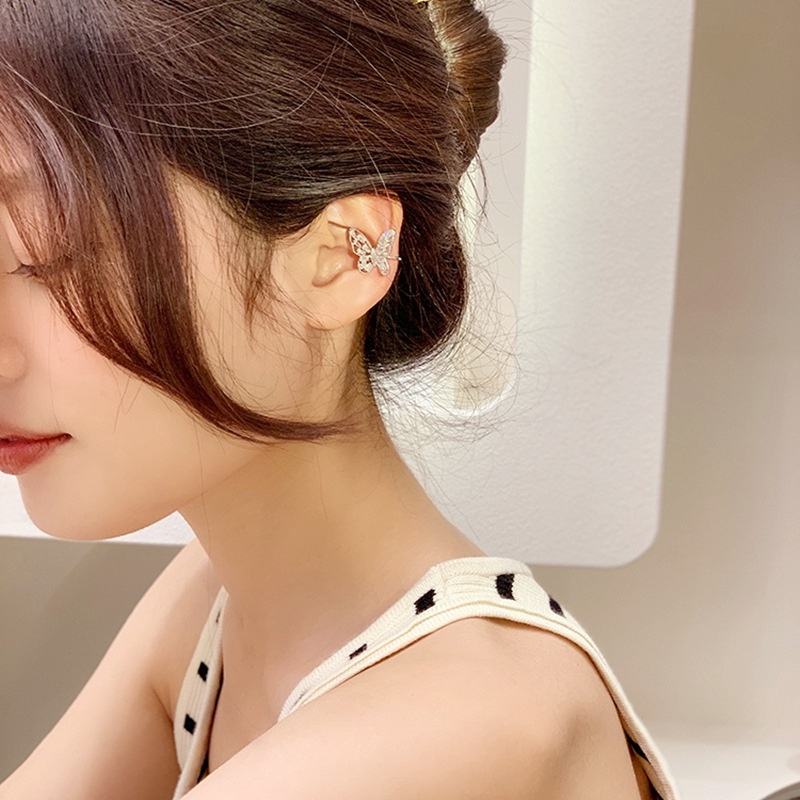 Butterfly Anting Klip Tanpa Tindik Desain Kupu-Kupu Untuk Wanita